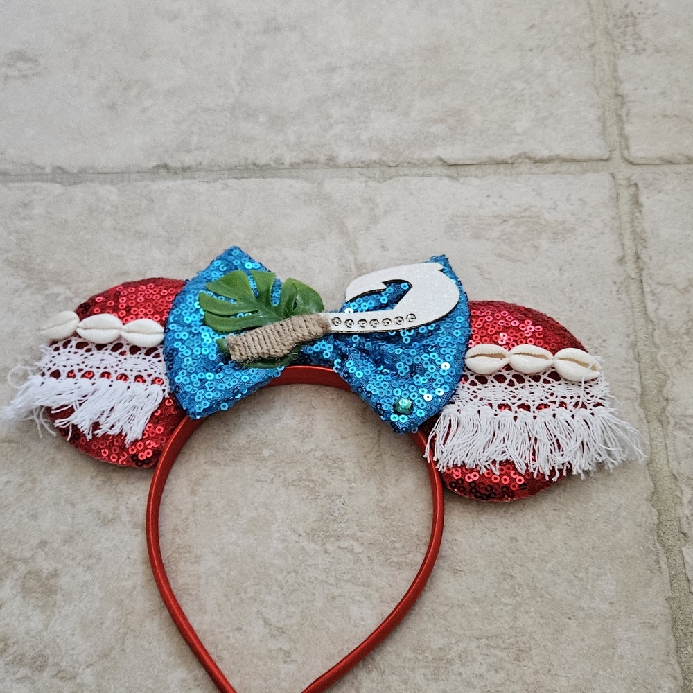 Disney Red and Blue Sequin Hairband with Shells